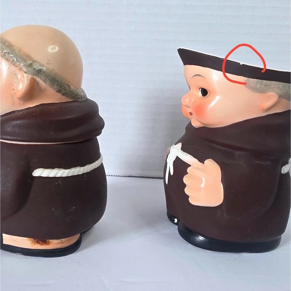Vintage Goebel Friar Tuck Sugar Bowl and Creamer Set West Germany 1956 Ceramic